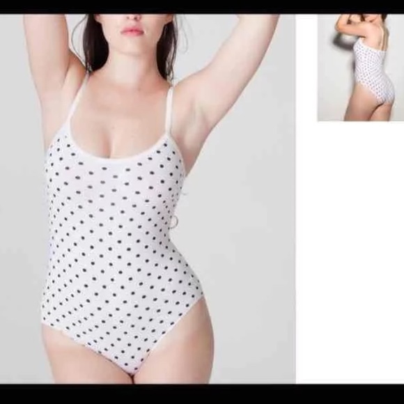 New American Apparel Polka Dots Cotton Bodysuit - Picture 2 of 3